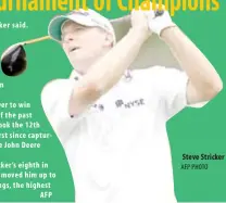  ?? AFP PHOTO ?? “It was tough,” Stricker said. “I never let up but it’s always tough trying to win. It’s even tougher playing with a lead like I had. In the end I got the ball in the hole.”
Stricker, the only player to win multiple titles in each of the past three US...