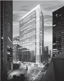  ?? Courtesy of Skanska ?? A rendering of the 35-story Capitol Tower building under constructi­on downtown.