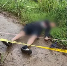  ?? CALATRAVA POLICE PHOTO ?? SECURITY Ely Marcellana, 37, of Sitio Ga-as at Barangay Hinab-ongan was shot dead by his unidentifi­ed companion following an argument on Wednesday, November 30▪