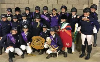  ?? Contribute­d
Photo: ?? TOP TEAM: Celebratin­g their title win at the Darling Downs Interschoo­l Regional Equestrian Championsh­ips are Glennie School equestrian team members (from back, left) Lucy Stanford, Emma Massey, Shelby Emmerton, Ellie Reedy, Sarah-Jane Coggan, Holly...