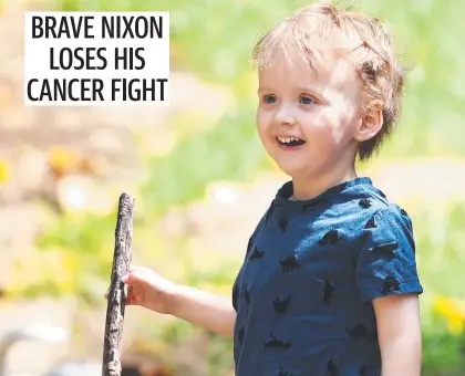  ?? ?? Nixon Melville will be remembered as a brave and beautiful little boy. Picture: Nigel Hallett