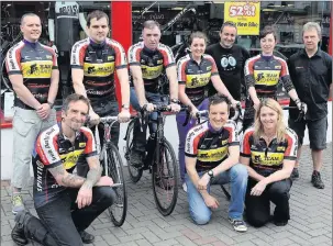 ??  ?? The group who cycled 800km in four days to raise funds for their friend Galen English.