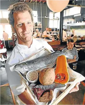  ??  ?? PREPTOMANI­ACS: Clockwise from top left, chef Brinlee Julie cuts buns in the Mount Nelson kitchen. Luke Dale-Roberts of the Test Kitchen. The Mount Nelson’s executive chef Rudi Liebenberg with some of his staff. The Mount Nelson burger