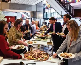  ??  ?? PREVIOUS PAGE
Dave Maslen, NZ Merino General Manager for Markets and Sustainabi­lity.
ABOVE Sir Ian Taylor, Animation Research, delivered an empowering closing speech.
LEFT 95 per cent of the food served by Ōtautahi Christchur­ch is sourced from the South Island.