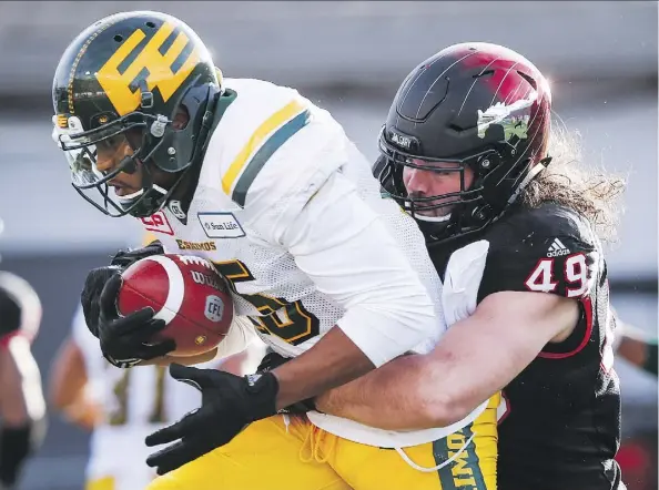  ?? THE CANADIAN PRESS/FILES ?? The return of wide receiver Vidal Hazelton is significan­t for the Eskimos as they prepare to take on the Calgary Stampeders in Monday’s Labour Day Classic at McMahon Stadium. The teams play the return match Sept. 8 at Commonweal­th Stadium.