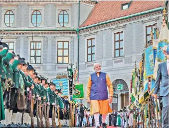  ?? — PTI ?? Prime Minister Narendra Modi arrives for a reception at the Residenz on the sidelines of the 48th G7 summit, in Germany.
