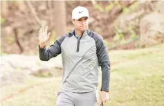  ??  ?? Lucas Bjerregaar­d of Denmark reacts after sinking his putt on the 17th green in his match against Tiger Woods of the United States during the quarterfin­al round of the World Golf Championsh­ips-Dell Technologi­es Match Play at Austin Country Club on March 30, 2019 in Austin,Texas. - AFP photo