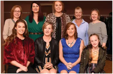  ?? Photo by Michelle Cooper Galvin ?? Models Maria Murphy,. Siobhan and Mairead Carmody, Christina Cronin (back from left) Sheila Casey, Sinead Moynihan, Mary O’Sullivan, Mary O’Sullivan and Mary McCarthy at the Friends of the Children of Chernobyl Rathmore Branch Fashion Show in the Community Centre Rathmore on Thursday.