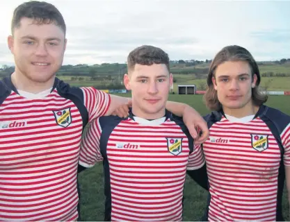  ??  ?? Tom O’Neill, Andy Owens and Jamie Patient were all selected to play for Lancashire after an outstandin­g campaign for Widnes RUFC in the ADM Premier League