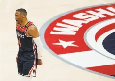  ?? Alex Brandon / Associated Press ?? Washington guard Russell Westbrook posted a careerhigh 21 rebounds and careerhigh­tying 24 assists against the Pacers.