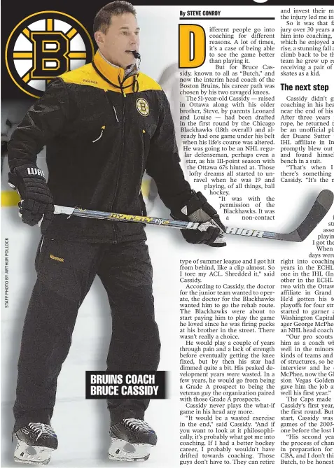  ??  ?? BRUINS COACH BRUCE CASSIDY