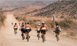  ?? ?? Daring mountain bikers taking on the Legends Loop last year.