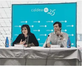  ??  ?? Trini Marín, presidenta de Caldea, junto a Miguel Pedregal, director general