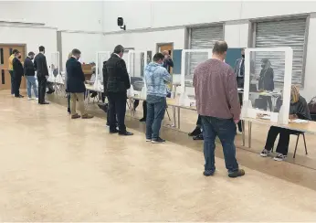  ?? ?? The Hetton by-election count taking place.