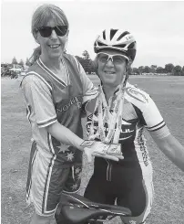  ??  ?? Annie Pryjmak and Robyn Baker were among four local women to compete at the Masters Games held in Adelaide recently.