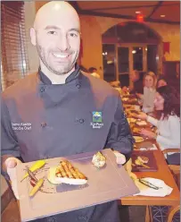  ?? PHOTO BY STEVE MACNAULL ?? Mantles restaurant chef Darren Kashin wowed with his grilled swordfish at The Winemaker’s Dinner at Sun Peaks Grand Hotel.