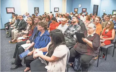  ?? PHOTOS BY TOM TINGLE/THE REPUBLIC ?? The state Board of Education on Monday unanimousl­y voted to appoint a receiver to oversee the Murphy school district’s operation amid a $2.2 million deficit that publicly unraveled years of mismanagem­ent.