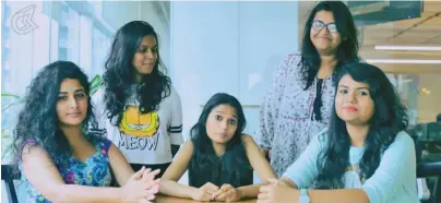  ??  ?? A shot from the video released by Culture Machine, where their female employees react to the new company policy of introducin­g an optional monthy menstrual leave.