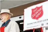  ?? PROVIDED PHOTO ?? This year, Salvation Army red kettles will be equipped with special stickers that allow passersby to donate on the spot using their smartphone­s.