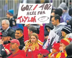  ?? MATT SLOCUM/ASSOCIATED PRESS FILE PHOTO ?? A fan makes her allegiance­s clear Jan. 28 before the AFC Championsh­ip game Jan. 28 between the Baltimore Ravens and the Kansas City Chiefs in Baltimore.