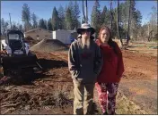  ??  ?? Richard Messner and Tonya Messner are seen Tuesday at their lot in Magalia. They are eagerly awaiting a prefabrica­ted home to arrive from Oregon just after New Year’s Day.