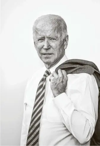  ?? DamonWinte­r / NewYork Times ?? The authors say that what Joe Biden lacks in youthful vigor he makes up for in experience, compassion and love for this country and its people — better known as character and patriotism.