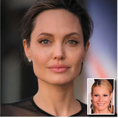  ??  ?? Angelina Jolie: Actors’ silence was part of the problem. Inset: Gwyneth Paltrow