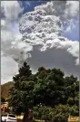  ?? ASSOCIATED PRESS ?? Plumes of ash rise from the La Soufriere volcano as it erupts on the eastern Caribbean island of St. Vincent on Friday.