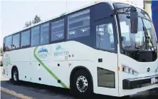  ?? SUBMITTED ?? In partnershi­p with China-based electric-vehicle giant BYD, Wilson’s will use a battery-powered Model C8M highway coach for the next three months on the route between Victoria and Nanaimo.