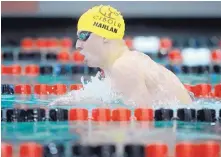  ?? MARLA BROSE/JOURNAL ?? Cibola’s Joshua Harlan set state records in the 200-yard individual medley and the 100 breaststro­ke Saturday.