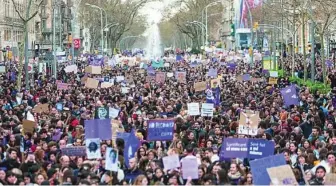  ?? LA RAZÓN ?? Imagen de una manifestac­ión feminista en Barcelona