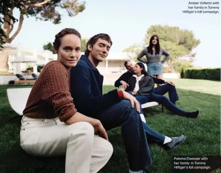  ?? ?? Amber Valletta with her family in Tommy Hilfiger's fall campaign.