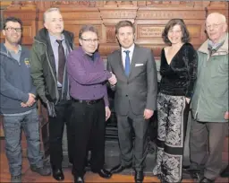  ??  ?? Cllr Mick Glynn thanks members of Bray Camera Club for their coverage of the parade (L-R) Gerry Kelly, Paul Garry, John O'Sullivan, President, Cllr Mick Glynn, Elis Taves, Frank McGowan