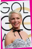  ?? PICTURE: MIKE BLAKE ?? a black ribbon Michelle Williams wore Golden choker at this year’s Globes Awards.
