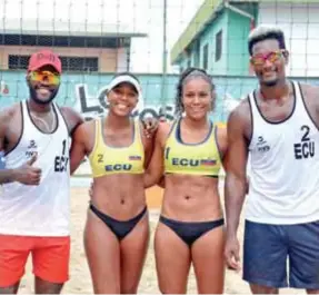  ??  ?? EQUIPO. Selección ecuatorian­a de voleibol playa se enfrentará en Chile.