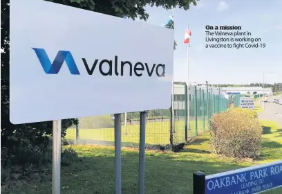  ??  ?? On a mission
The Valneva plant in Livingston is working on a vaccine to fight Covid-19