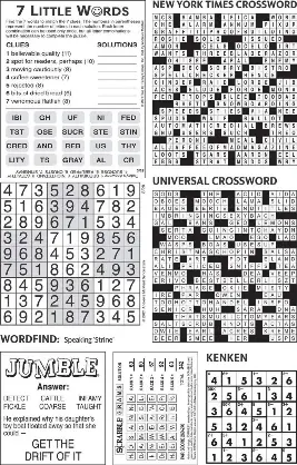 Today's Printable Seven Little Words