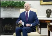  ?? MANUEL BALCE CENETA — THE ASSOCIATED PRESS FILE ?? President Joe Biden speaks during a meeting with Prime Minister Petr Fiala of the Czech Republic in the Oval Office at the White House, Monday.