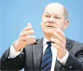  ?? FOTO: KAY NIETFELD/DPA ?? Bundesfina­nzminister Olaf Scholz (SPD): „Wir sind bereit, wieder unseren Beitrag zu leisten.“