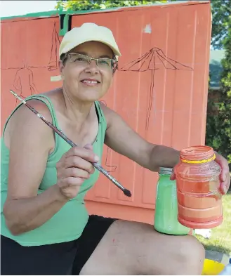  ?? NICK BRANCACCIO ?? Artist Vera Graham will be painting a beach scene on one of eight Bell Canada boxes in Harrow.