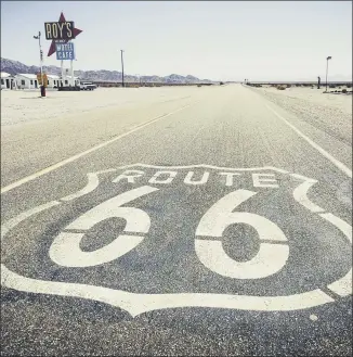  ?? Tyrone Beason Los Angeles Times ?? IN THE MOJAVE Desert, a stretch of the legendary Route 66 cuts through Amboy, Calif.