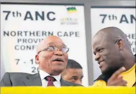  ?? Photo: Delwyn Verasamy ?? Backers: ANC Northern Cape secretary Zamani Saul (right) has publicly backed Cyril Ramaphosa to succeed president Jacob Zuma. Current Premier Sylvia Lucas is a Zuma favourite.