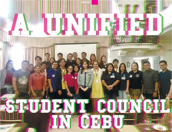  ?? CONTRIBUTE­D FOTO ?? CEBU CITY’S YOUTH LEADERS. Officers of Cebu City’s Supreme Student Councils (SSC) completed a two-day training workshop last Oct. 30, where they discussed issues affecting the youth.