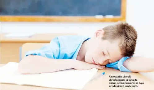  ??  ?? Un estudio vinculó directamen­te la falta de sueño de los escolares al bajo rendimient­o académico.