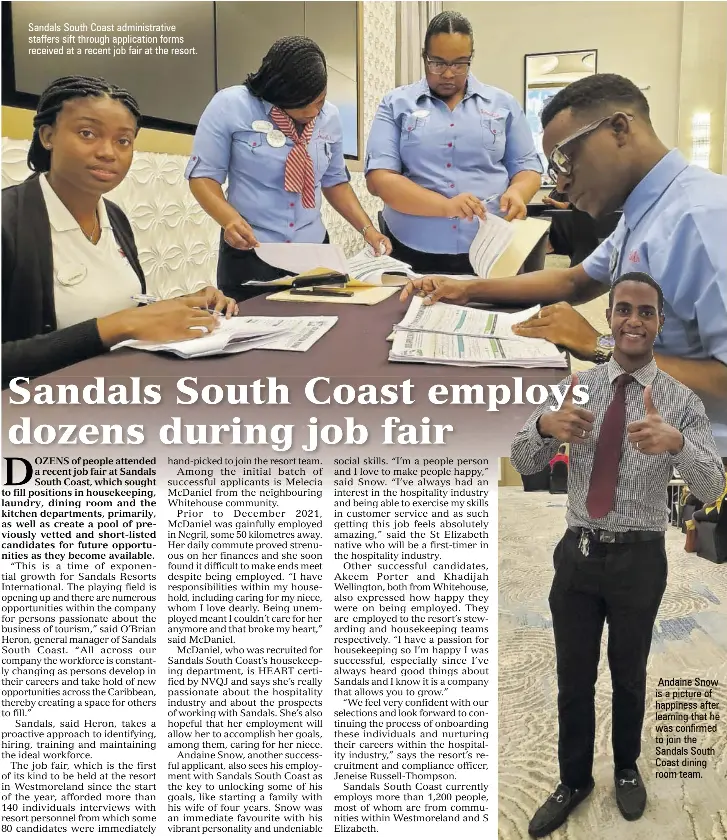 Sandals South Coast employs dozens during job fair PressReader