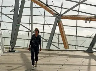  ?? NGAHUIA DAMERELL ?? Me at the Louis Vuitton Foundation in Paris, which is an amazing contempora­ry gallery space designed by American-Canadian architect Frank Gehry.