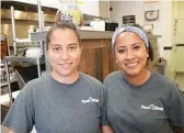  ??  ?? Sanaa Yazbek (left) and Alma Hernandez are co-owners of Los Takitos Taco Shop in Palatine.