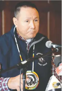  ?? BRYAN SCHLOSSER / POSTMEDIA NEWS ?? Muskowekwa­n Chief Reginald Bellerose conceded the race Thursday to Roseanne Archibald of Taykwa Tagamou Nation
after neither could meet the 60 per cent threshold.