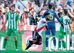  ?? ?? Miguel Borja celebra el tercer tanto de River Plate.