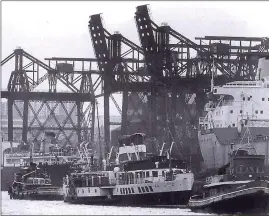  ?? ?? Clockwise from top left: Sailing in Rothesay Bay; The Waverley sails down the Clyde crammed with passengers; being towed down the River Clyde from Anderston Quay, past General Terminus Quay, 1975; in dry dock at Garvel Clyde Ltd, at James Watt Dock and holidaymak­ers off the boat